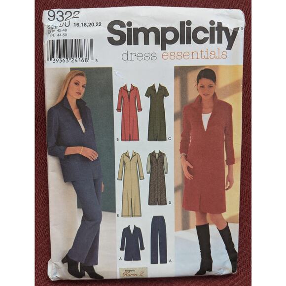 UNCUT Simplicity Dress Pattern 9322 Size 16-22 - Picture 1 of 3
